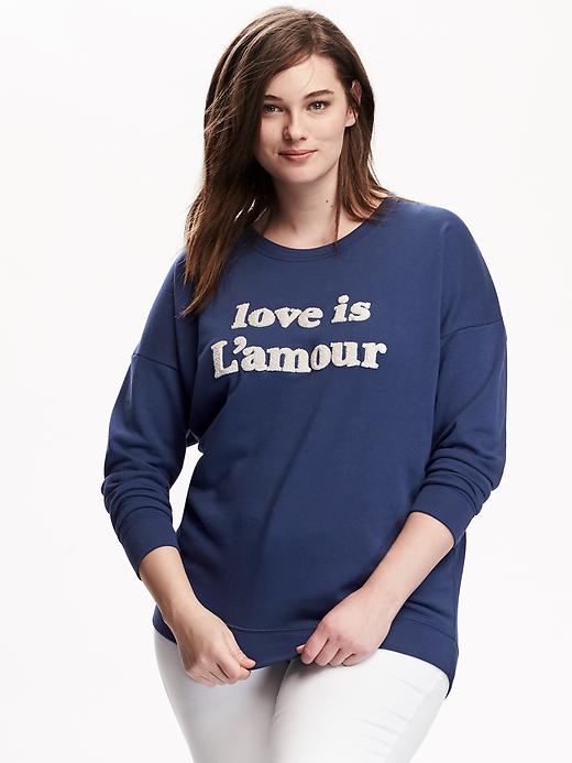 Image number 1 showing, Chenille Print Plus-Size Sweatshirt