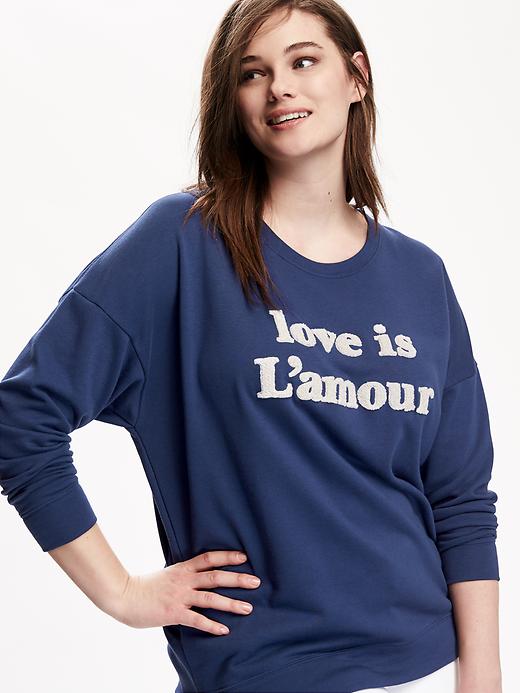 Image number 4 showing, Chenille Print Plus-Size Sweatshirt