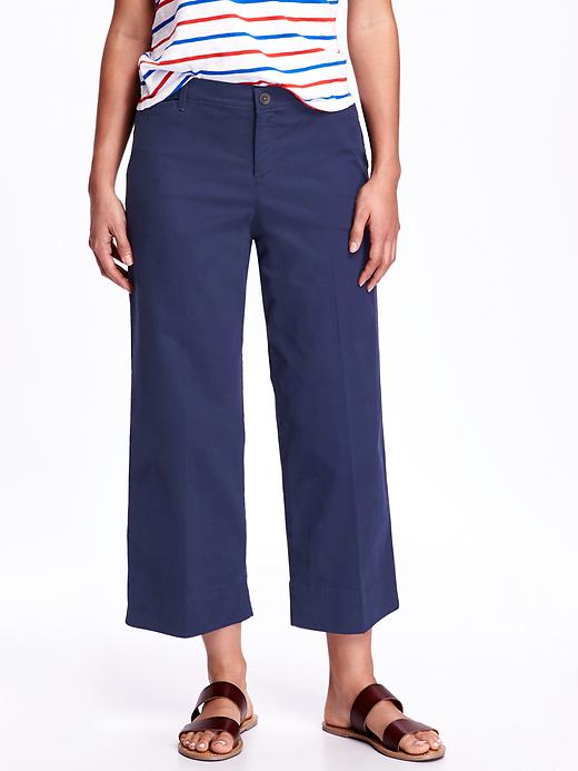 View large product image 1 of 2. Mid-Rise Wide-Leg Crops for Women