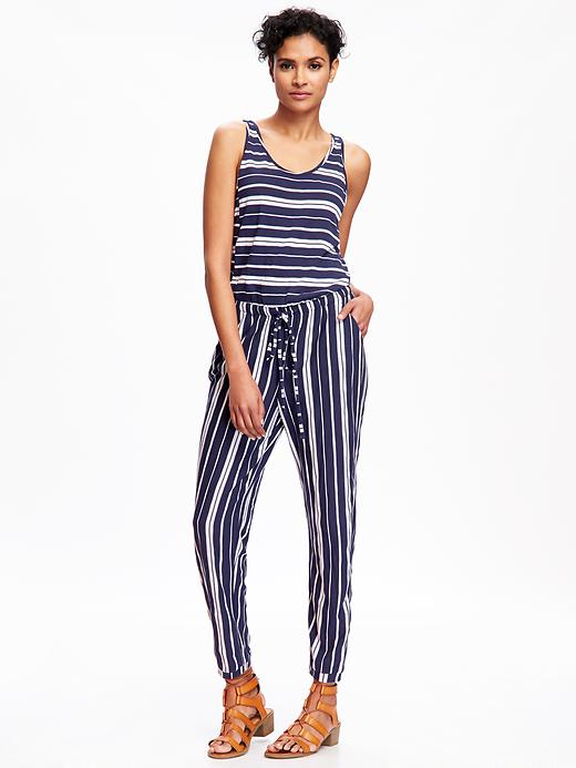Image number 1 showing, Jersey Drawstring Jumpsuit for Women