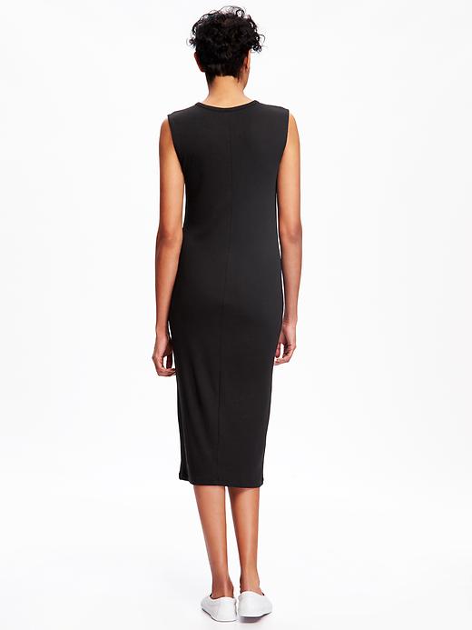 Image number 2 showing, Rib-Knit Henley Midi Dress for Women