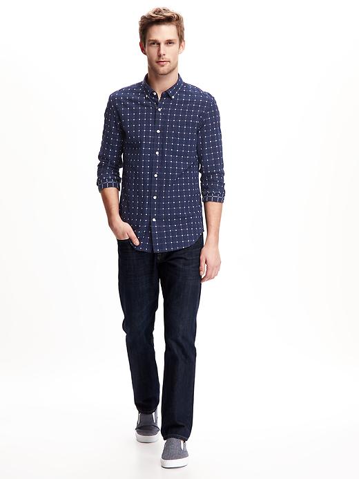 Image number 3 showing, Embroidered Plaid Slim-Fit Button-Front Shirt for Men
