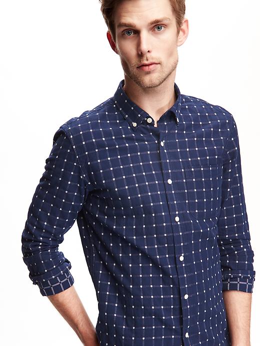 Image number 4 showing, Embroidered Plaid Slim-Fit Button-Front Shirt for Men