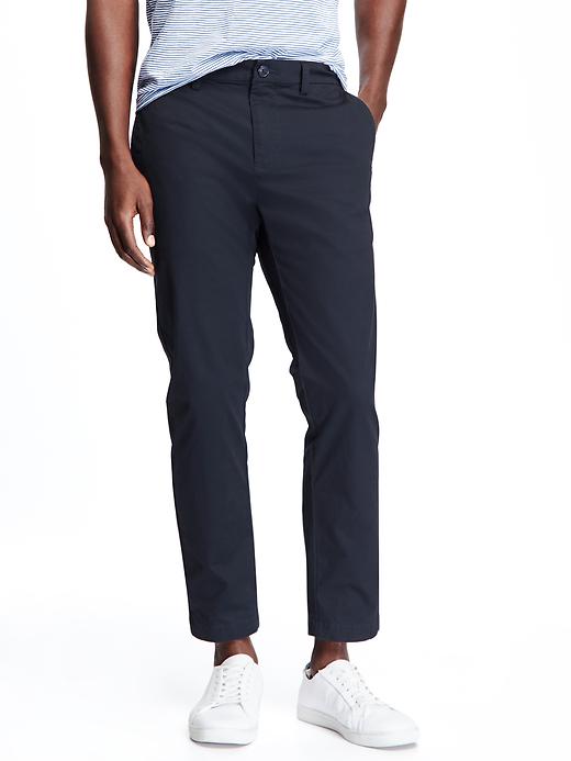View large product image 1 of 1. Built-In Flex Ultimate Slim Ankle-Length Khakis for Men