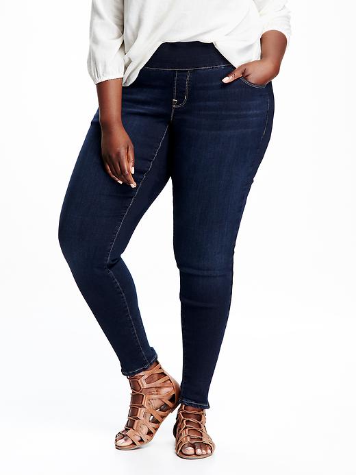 View large product image 1 of 3. Mid-Rise Plus-Size Rockstar Jeggings