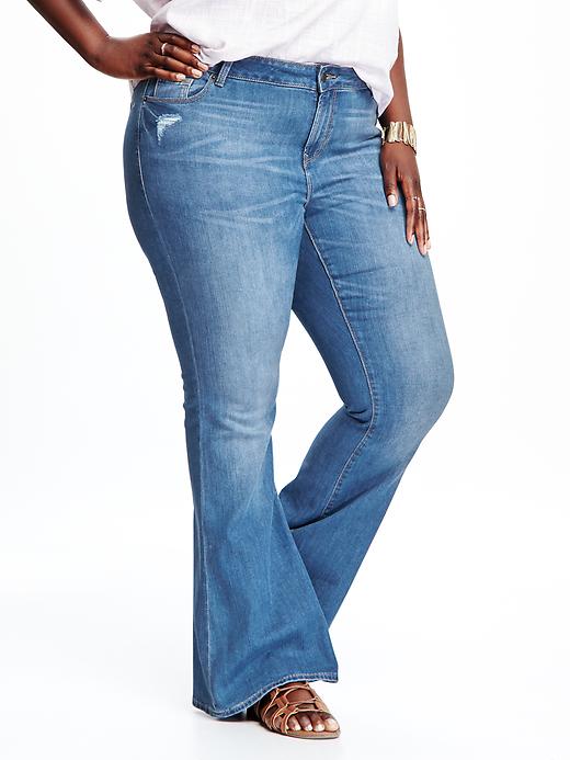 View large product image 1 of 2. Hi-Rise Vintage Flare Plus-Size Jeans