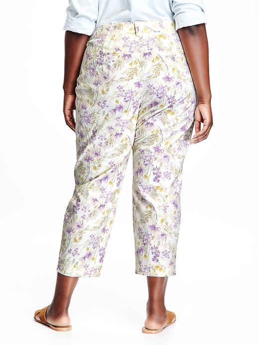 View large product image 2 of 2. Smooth & Slim Printed Plus-Size Pixie Chinos
