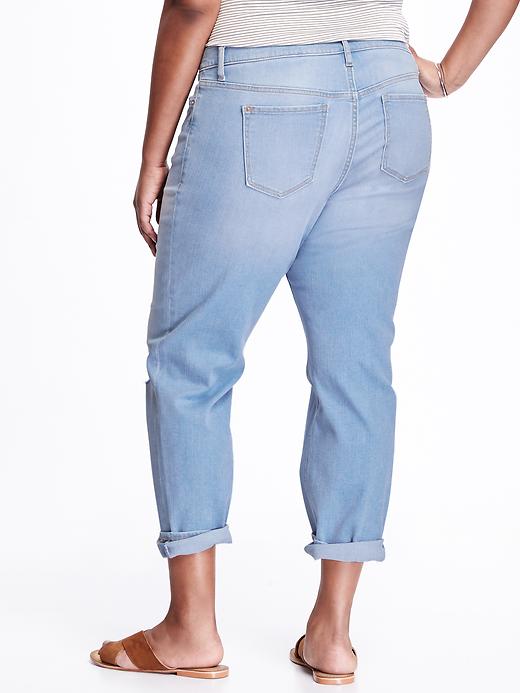 View large product image 2 of 2. Mid-Rise Boyfriend Plus-Size Straight Jeans