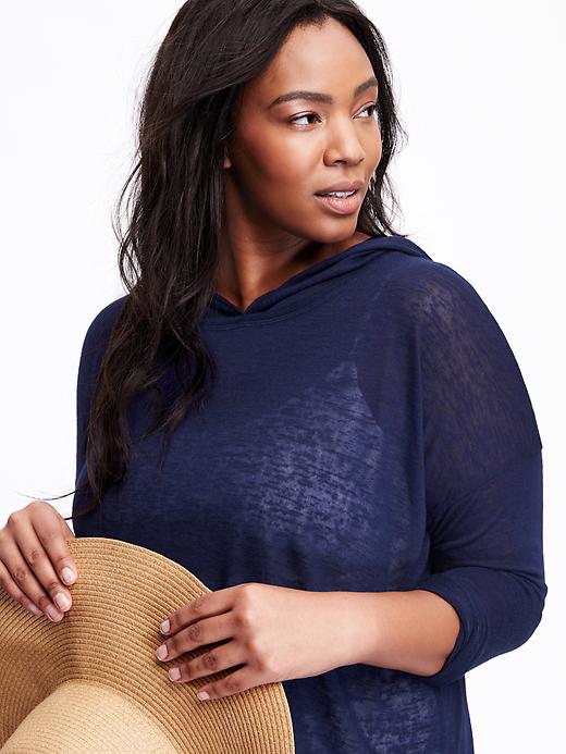 Image number 4 showing, Relaxed Sweater-Knit Plus-Size Hoodie