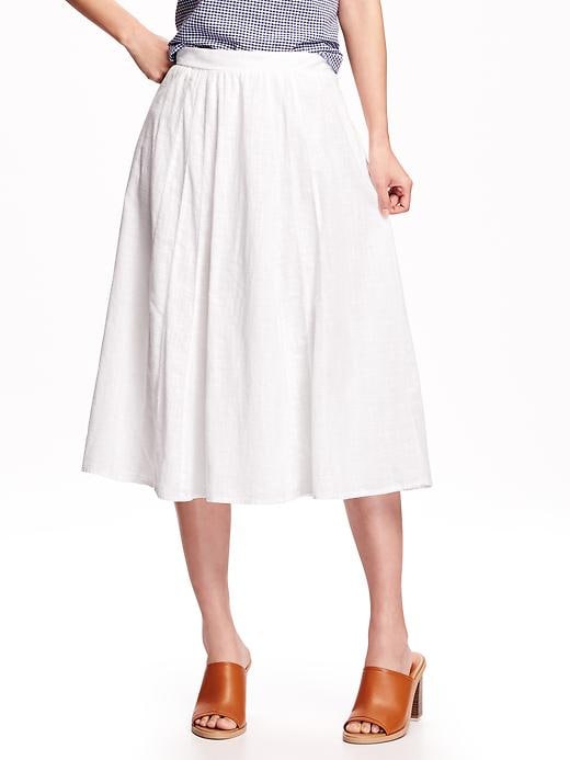 View large product image 1 of 1. Woven Midi Skirt