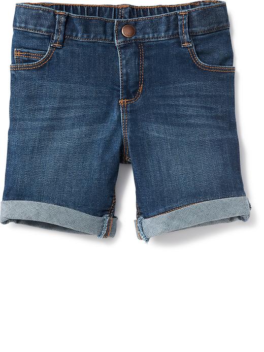 View large product image 1 of 1. Skinny Cuffed Denim Bermudas for Toddler