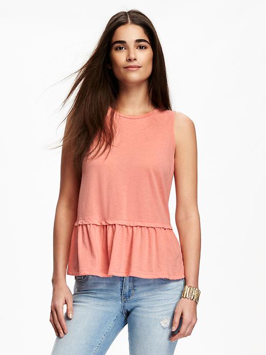 View large product image 1 of 1. Relaxed Peplum Top for Women