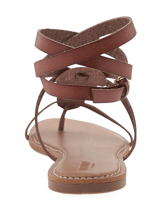 Image number 3 showing, Faux Leather T-Strap Sandals for Women