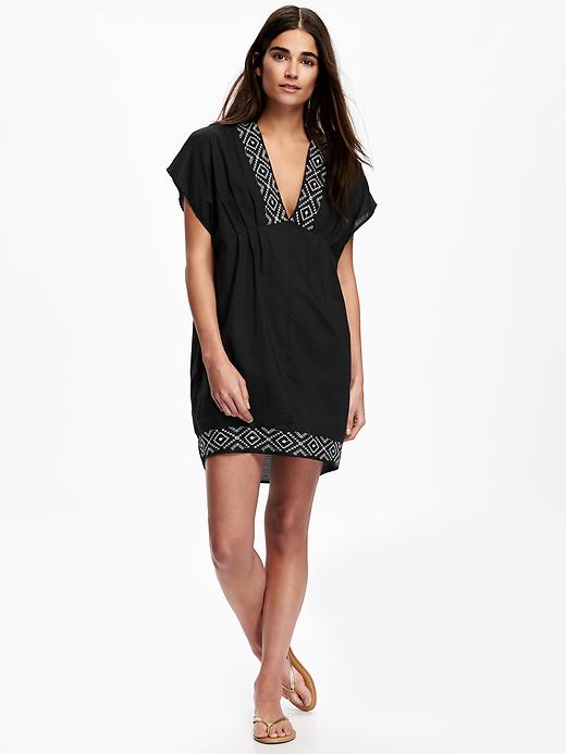 Image number 1 showing, Embroidered Kimono-Sleeve Swim Cover-Up for Women