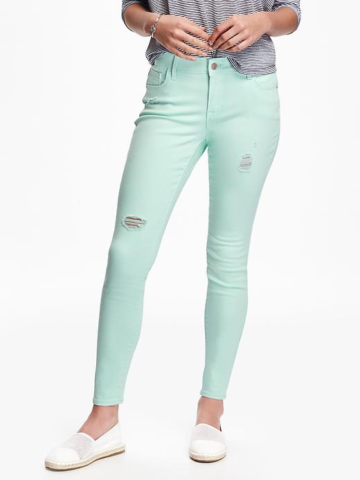 View large product image 1 of 3. Mid-Rise Rockstar Distressed Jeans for Women