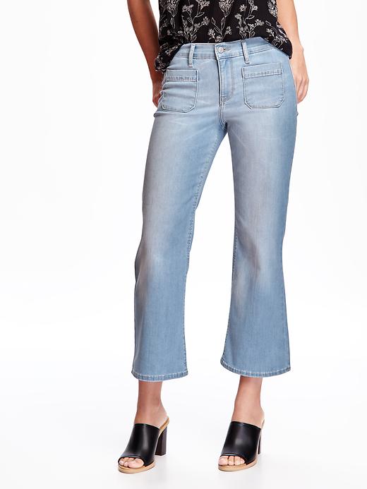 View large product image 1 of 1. Eco-Friendly Cropped Flare Jeans for Women