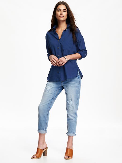 Image number 3 showing, Boyfriend Chambray Shirt