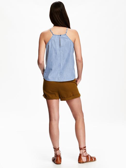 Image number 2 showing, Chambray Trapeze Tank for Women