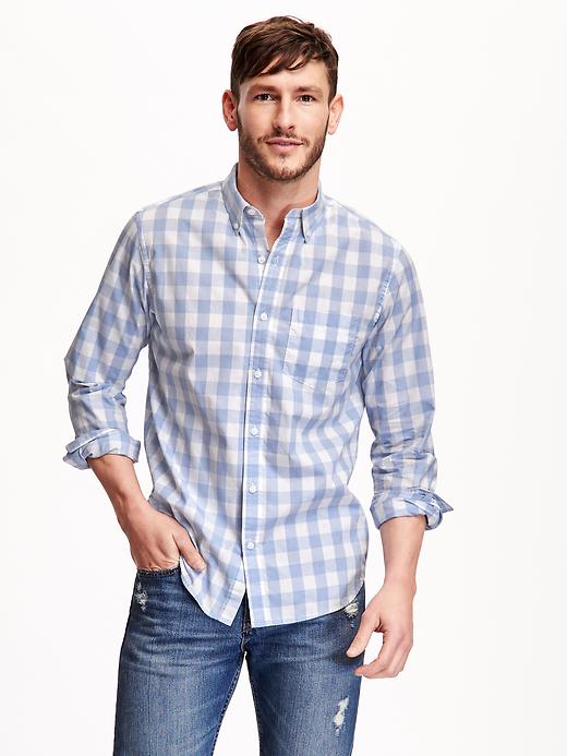 View large product image 1 of 1. Regular-Fit Classic Plaid Shirt for Men