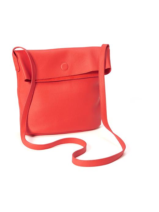 View large product image 1 of 1. Faux-Leather Foldover Crossbody Bag