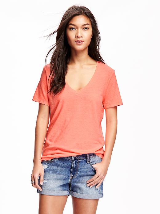 Image number 1 showing, Relaxed V-Neck Tee for Women