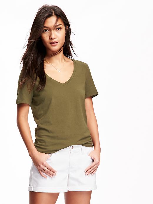 View large product image 1 of 1. Relaxed V-neck Tee for Women