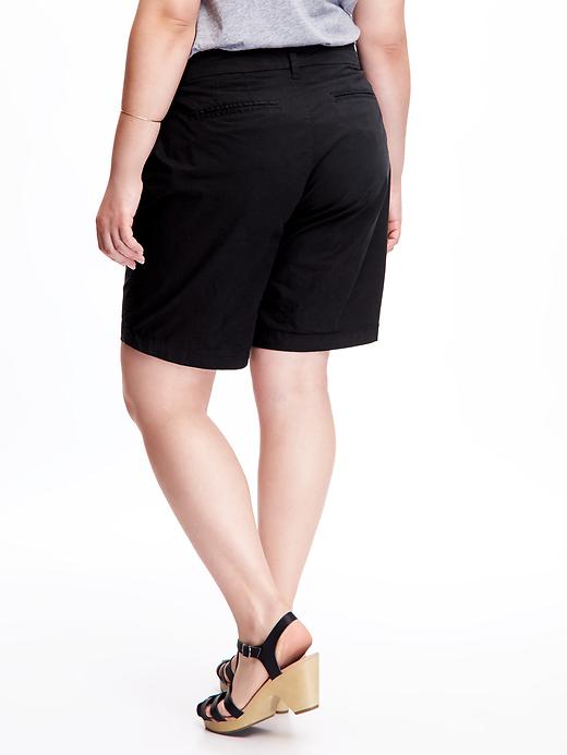 View large product image 2 of 2. Twill Plus-Size Bermuda Shorts (10")