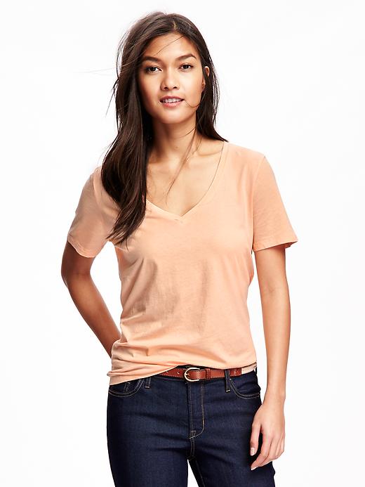 View large product image 1 of 1. Relaxed V-neck Tee for Women