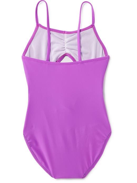 View large product image 2 of 2. Colorblock Cut-Out One-Piece for Girls