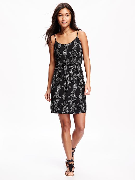 View large product image 1 of 1. Printed Waisted Cami Dress for Women