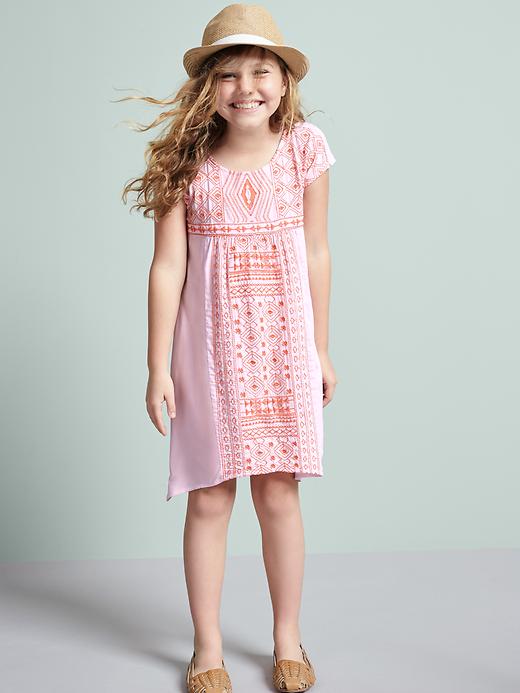 View large product image 1 of 2. Embroidered Shift Dress for Girls