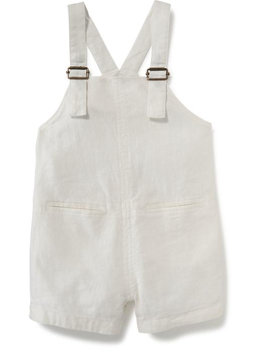 View large product image 1 of 1. Linen Overall Shorts for Toddler