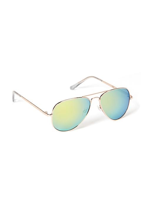 View large product image 1 of 1. Wire-Frame Aviator Sunglasses for Girls