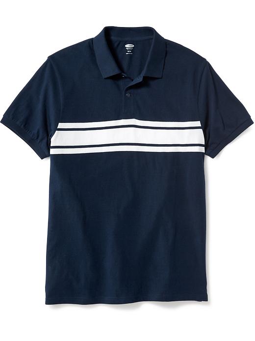 View large product image 1 of 1. Striped Jeresy Polo for Men