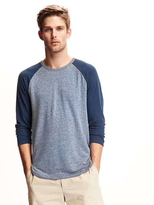 View large product image 1 of 1. Linen-Blend Baseball Tee for Men