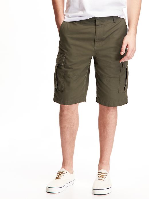 View large product image 1 of 1. Long-Length Ripstop Cargo Shorts for Men (11")