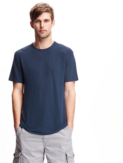 View large product image 1 of 1. Linen-Blend Crew-Neck Tee for Men