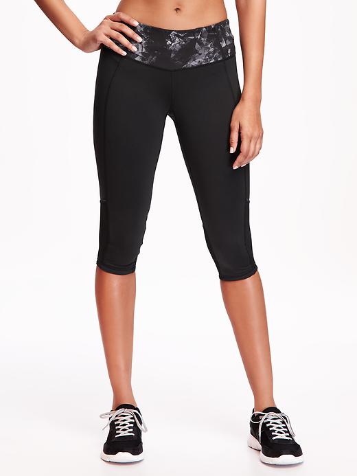 View large product image 1 of 2. Go-Dry Mid-Rise Run Crop for Women