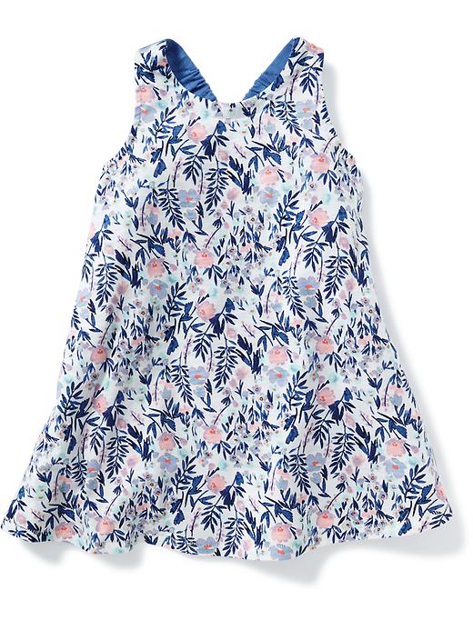 View large product image 1 of 2. Floral-Print Bow-Tie Back Sundress for Toddler