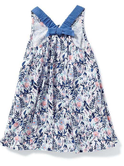 View large product image 2 of 2. Floral-Print Bow-Tie Back Sundress for Toddler