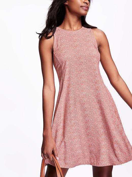Image number 3 showing, Sleeveless Printed Swing Dress for Women