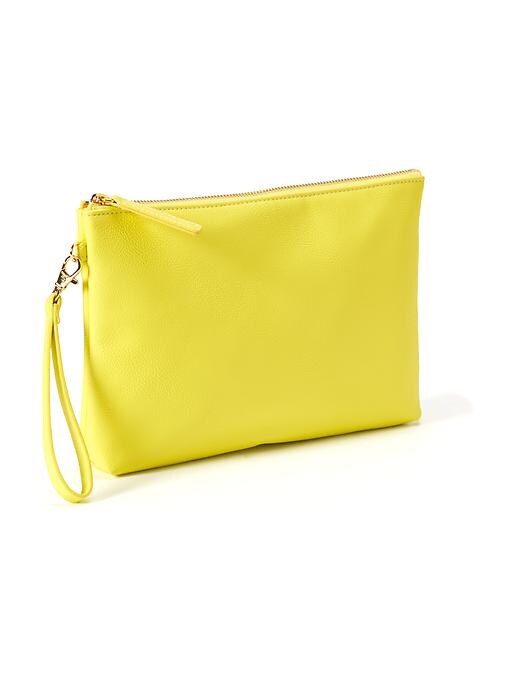 View large product image 1 of 2. Faux-Leather Clutch for Women