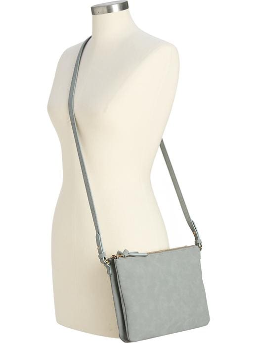 View large product image 2 of 2. Large Dual-Zip Crossbody Bag for Women
