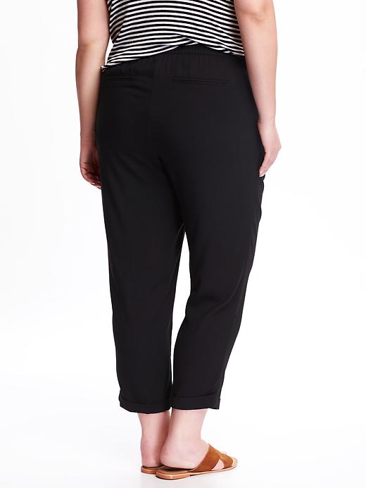 View large product image 2 of 2. Mid-Rise Drapey Plus-Size Pants