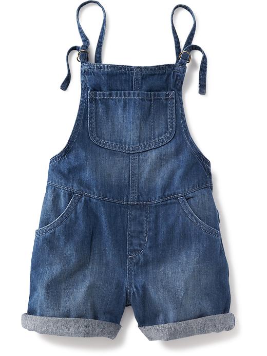 View large product image 1 of 1. Denim Shortalls for Girls