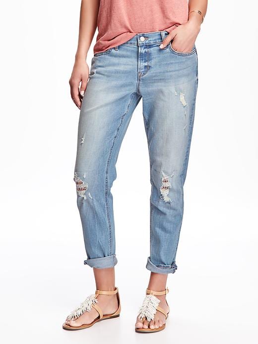 View large product image 1 of 2. Distressed Boyfriend Skinny Jeans for Women