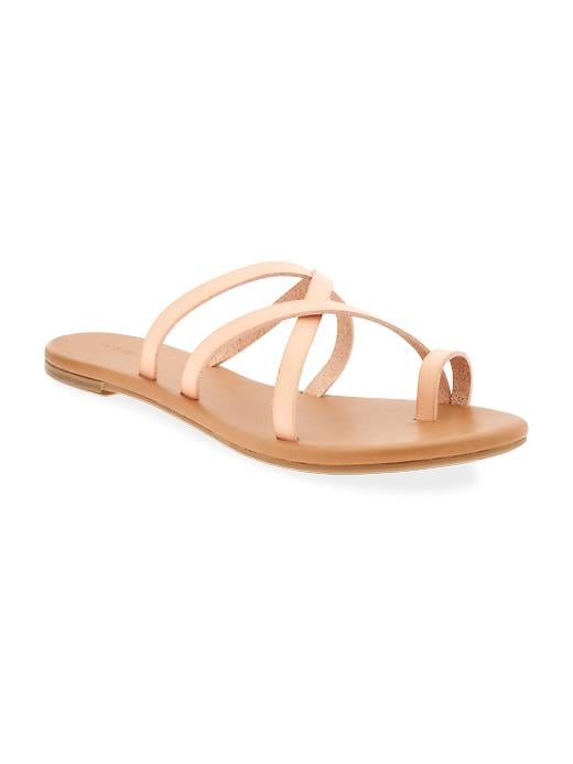 View large product image 1 of 1. Faux-Leather Multi-Strap Sandals for Women