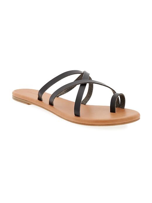 Image number 1 showing, Faux-Leather Multi-Strap Sandals for Women