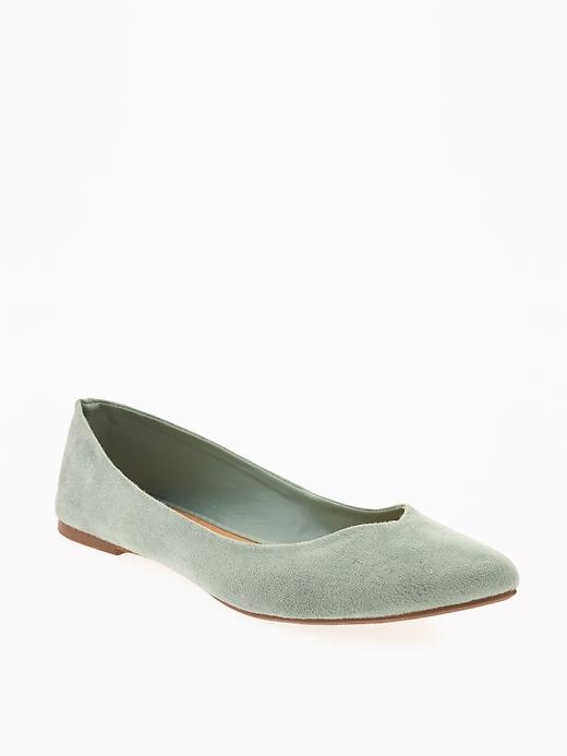 View large product image 1 of 1. Sueded Pointy Ballet Flats for Women