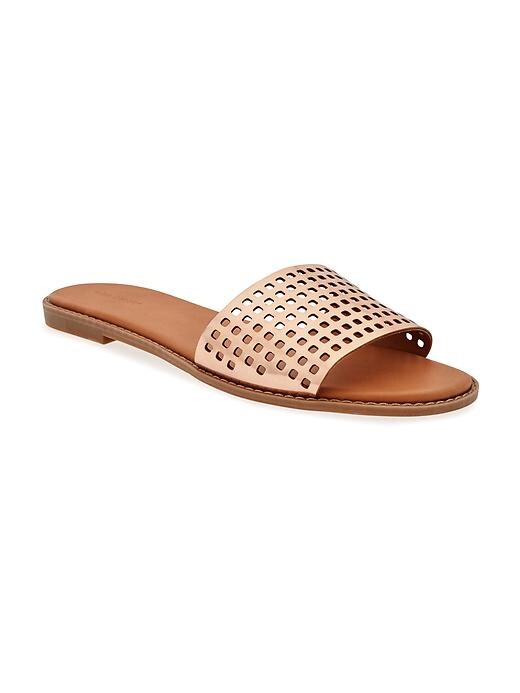 Image number 1 showing, Perforated Faux-Leather Sandals for Women